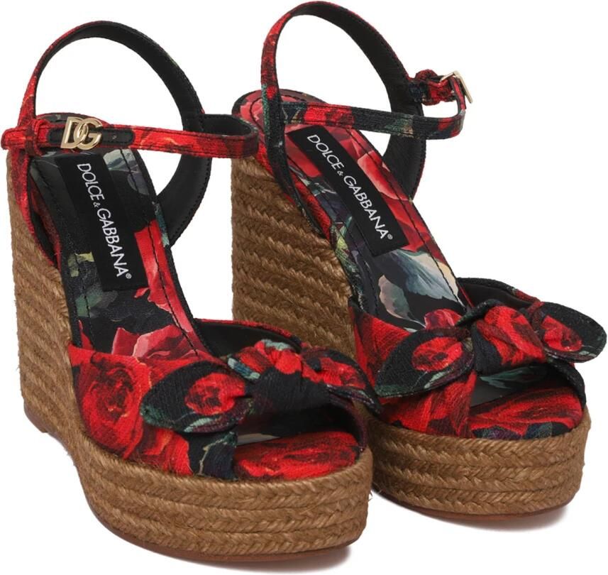 Dolce & Gabbana Rose Red Lolita Bloe Sleehak Sandalen