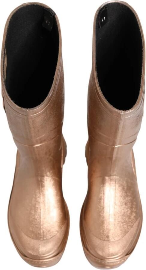 Dolce & Gabbana Roségouden Rubberen Pull-On Regenlaarzen - Foto 6