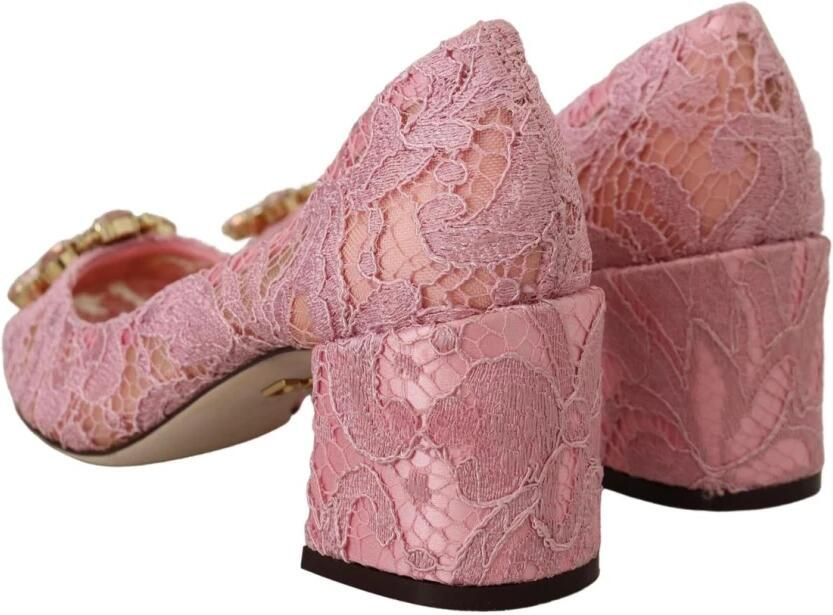 Dolce & Gabbana Roze Taormina Kant Kristal Pumps Pink Dames