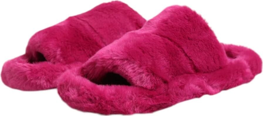 Dolce & Gabbana Roze Nepbont Platte Sandalen