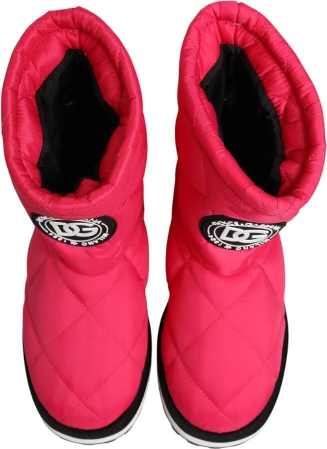 Dolce & Gabbana Roze Wit Gevoerde Mid-Calf Laarzen - Foto 5