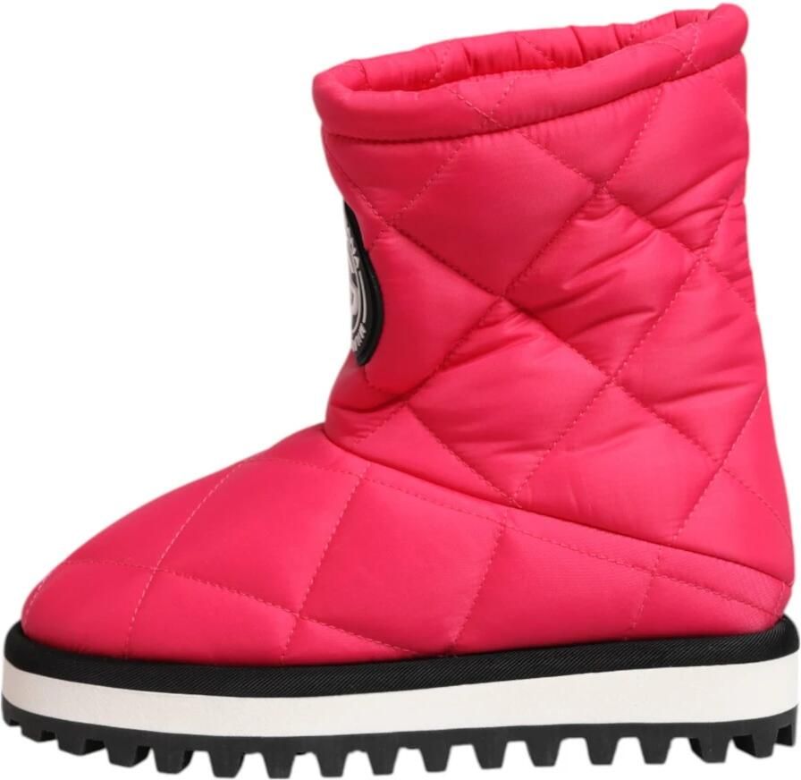 Dolce & Gabbana Roze Wit Gevoerde Mid-Calf Laarzen - Foto 2