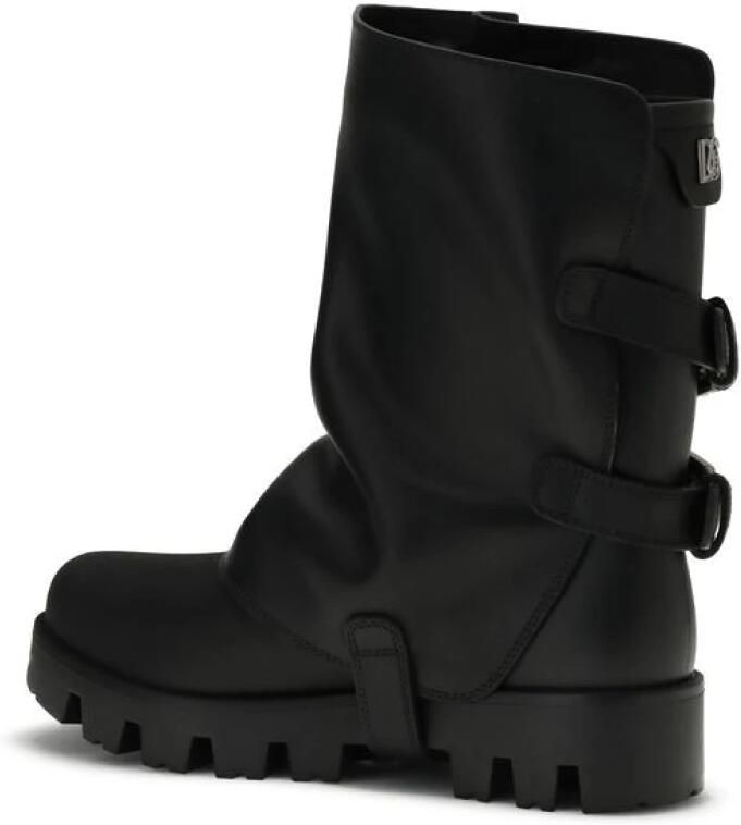 Dolce & Gabbana Rubber en Kalfsleren Enkellaarsjes