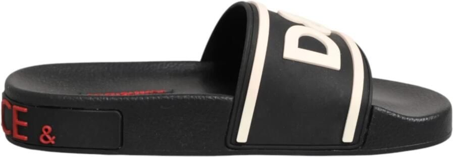 Dolce & Gabbana Teenslippers Sliders Zwart Dames