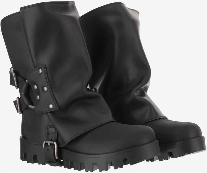 Dolce & Gabbana Rubberen en kalfsleren enkelboots