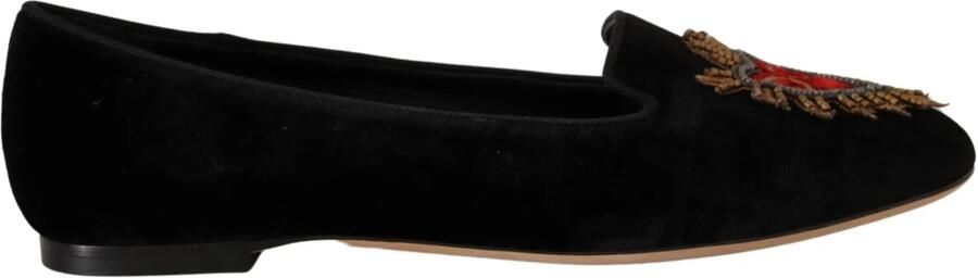 Dolce & Gabbana Zwarte DG Sacred Heart Patch Instappers Black Dames - Foto 2