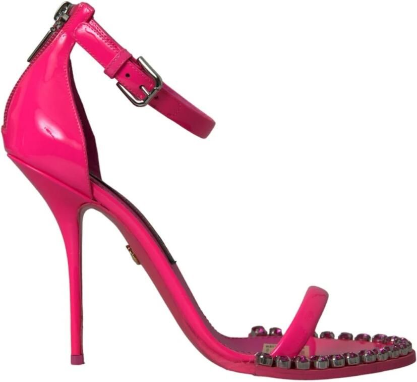 Dolce & Gabbana Kristalversierde Roze Leren Hakken