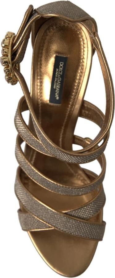 Dolce & Gabbana Bronzen Kristal Stiletto Hakken Sandalen Gray Dames - Foto 3