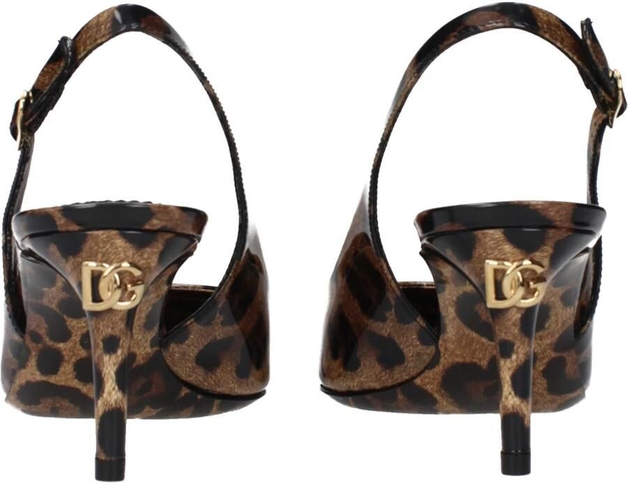 Dolce & Gabbana Animalier bruin kalfsleren slingback pumps Brown Dames