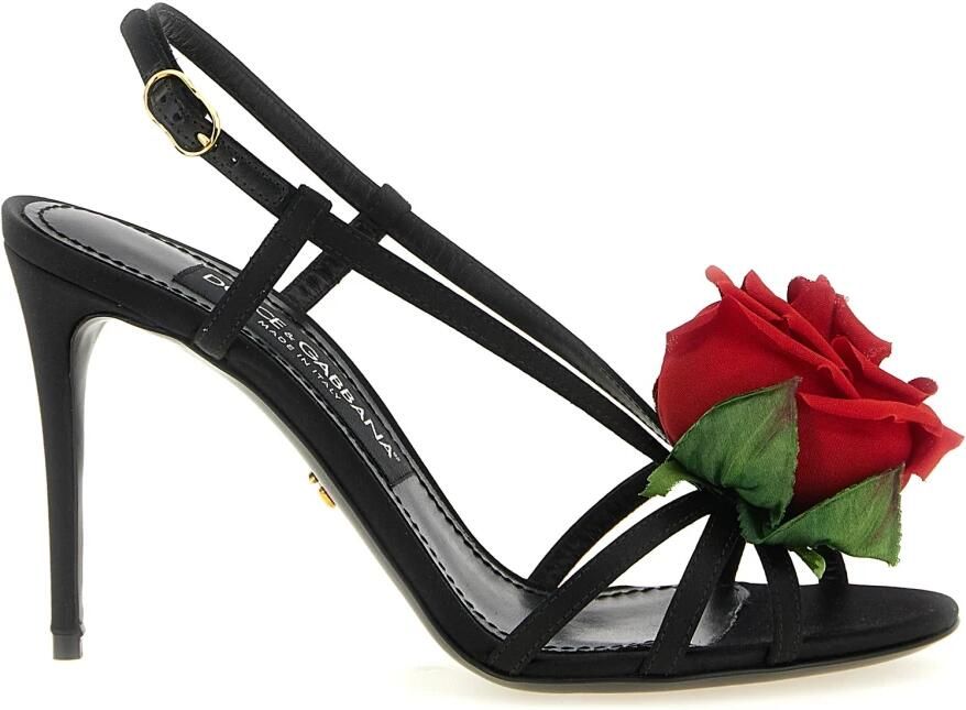 Dolce & Gabbana Satijnen Sandaal Met Bloem