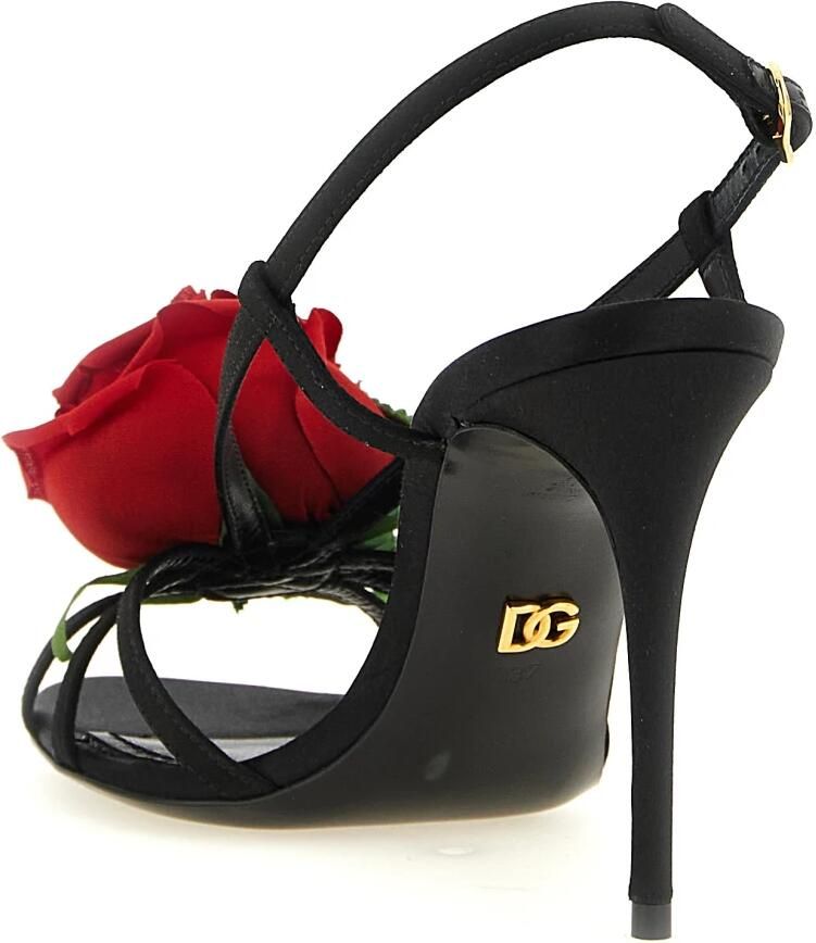 Dolce & Gabbana Satijnen Sandaal Met Bloem - Foto 2