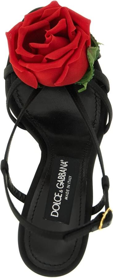 Dolce & Gabbana Satijnen Sandaal Met Bloem - Foto 4