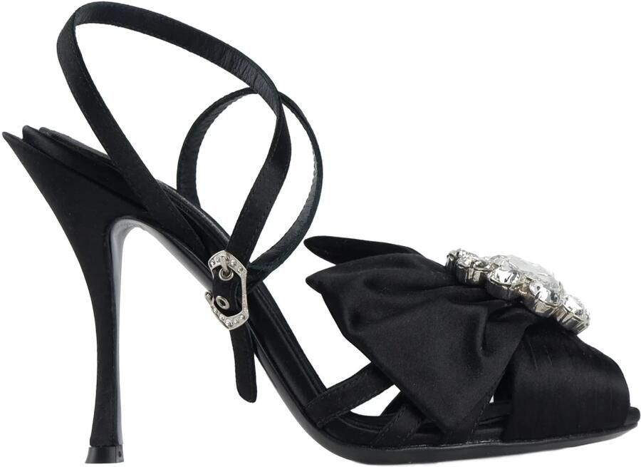 Dolce & Gabbana Satijnen sandaal met kristallen