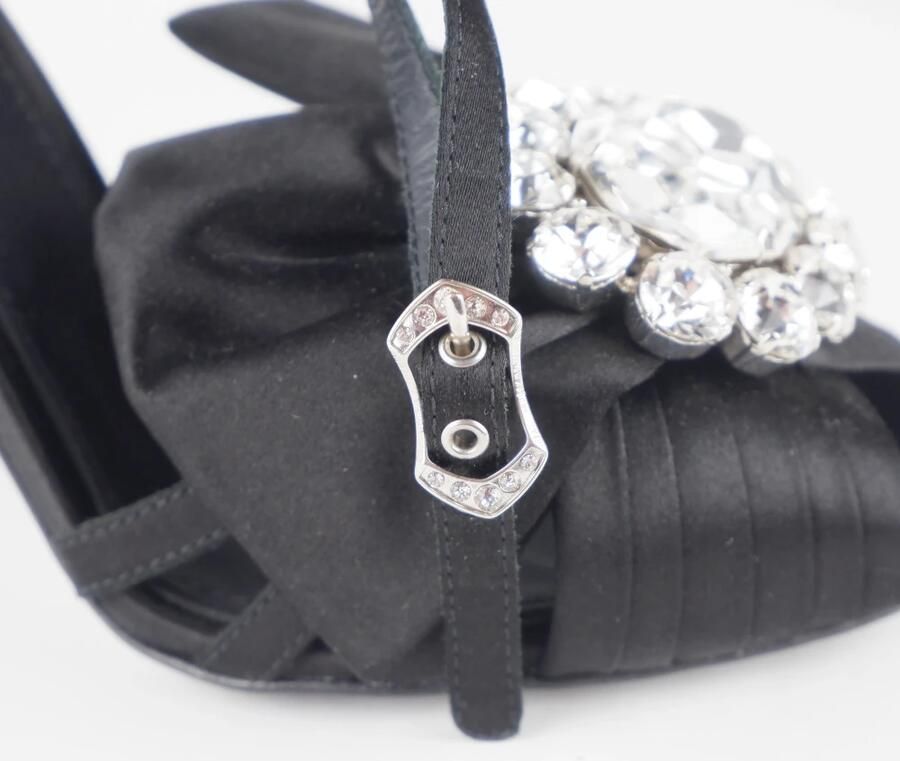 Dolce & Gabbana Satijnen sandaal met kristallen - Foto 2