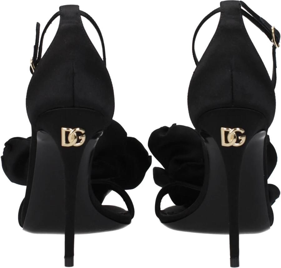 Dolce & Gabbana Zwarte Sandalen met 10 5 cm Hak Black Dames