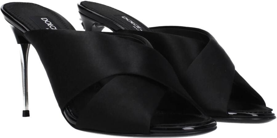 Dolce & Gabbana Zwarte Satijnen Sandalen Elegant Ontwerp Black Dames - Foto 3