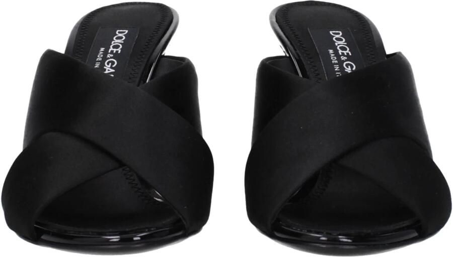 Dolce & Gabbana Zwarte Satijnen Sandalen Elegant Ontwerp Black Dames - Foto 2