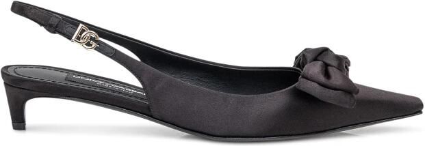 Dolce & Gabbana Satijnen Slingback Pumps met Strik