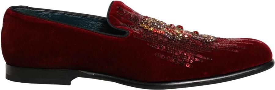Dolce & Gabbana Sequin Gemstone Dress Loafers