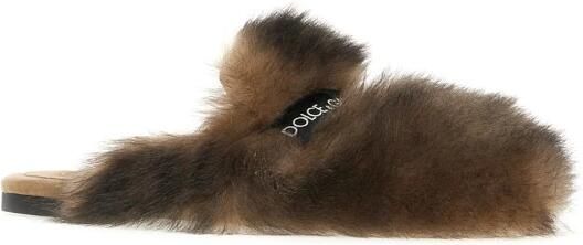Dolce & Gabbana Shearling en Suède Pantoffels - Foto 3