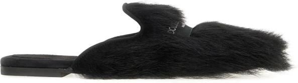 Dolce & Gabbana Shearling en suède slippers