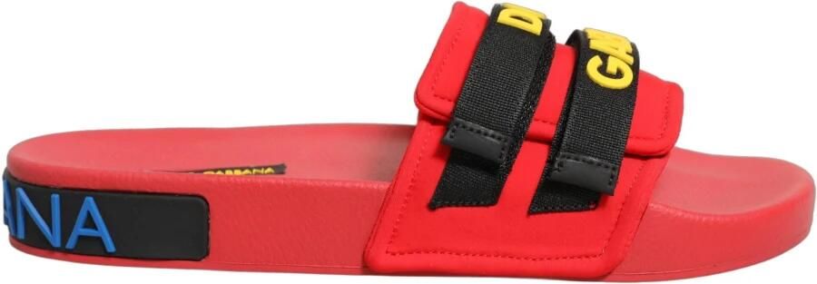 Dolce & Gabbana Rode Logo Slide Sandalen Red Dames