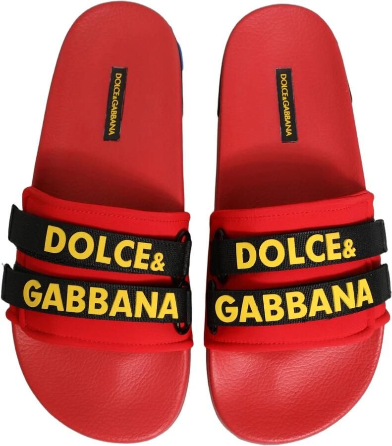 Dolce & Gabbana Rode Logo Slide Sandalen Red Dames - Foto 2