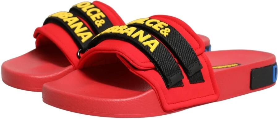 Dolce & Gabbana Rode Logo Slide Sandalen Red Dames - Foto 5
