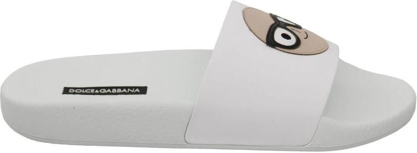 Dolce & Gabbana White Leather #dgfamily Slides Shoes Sandals White Dames - Foto 2