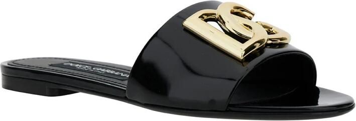 Dolce&Gabbana Sandalen Shiny Calfskin Mules With DG Logo in zwart - Foto 3