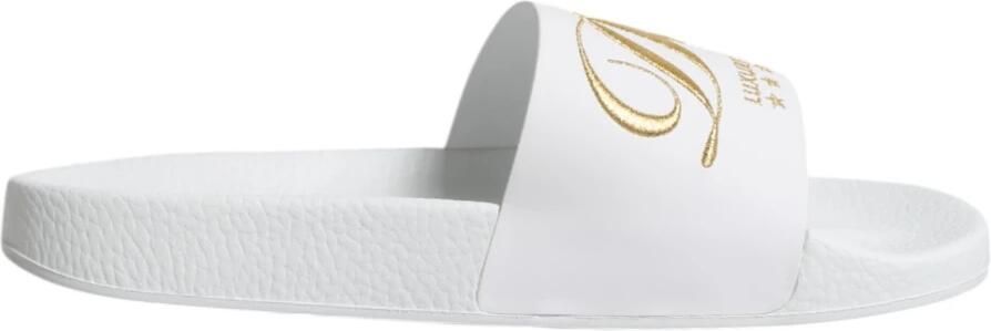 Dolce & Gabbana Luxe Witleren Hotel Slides Sandalen White - Foto 2