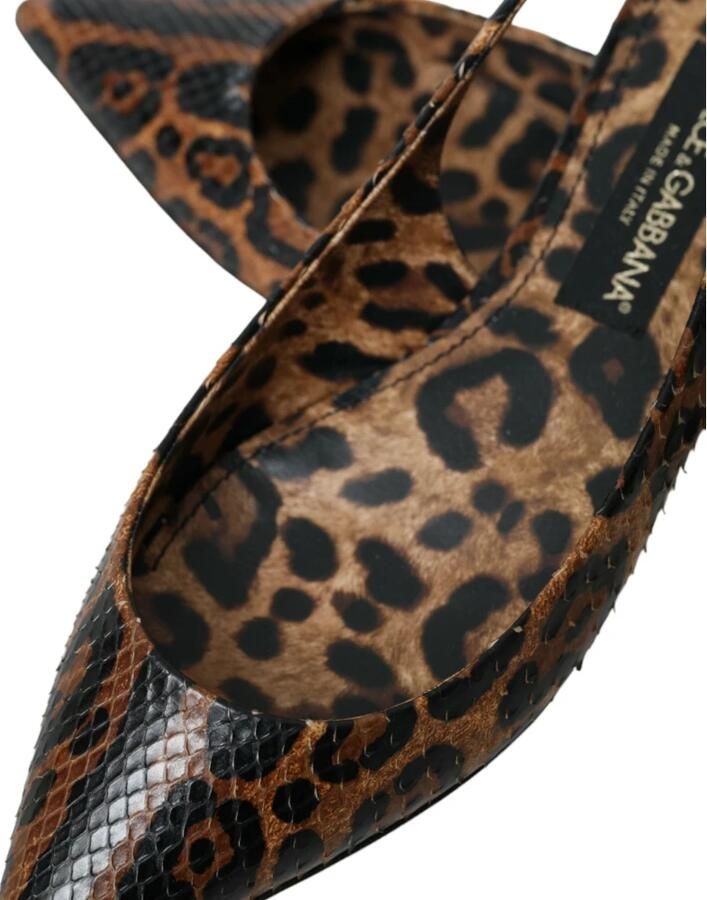 Dolce & Gabbana Luipaard Exotische Huid Slingback Schoenen - Foto 2