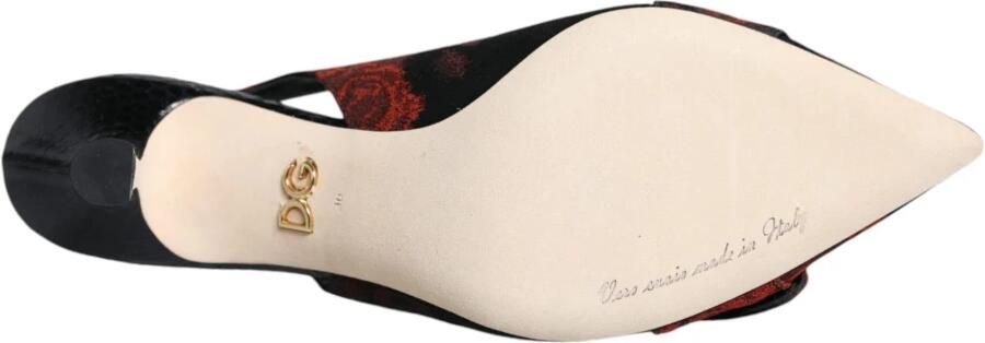 Dolce & Gabbana Bloe Slingback Pumps Zwart Kristal Hak - Foto 2