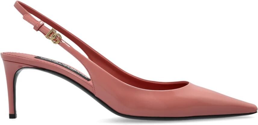 Dolce&Gabbana Hoge hakken Pink Leather Pointed Toe Slingback Heels in roze - Foto 4