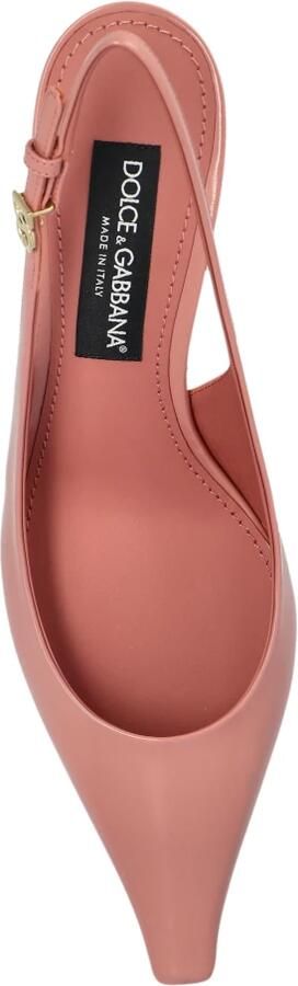 Dolce&Gabbana Hoge hakken Pink Leather Pointed Toe Slingback Heels in roze - Foto 7