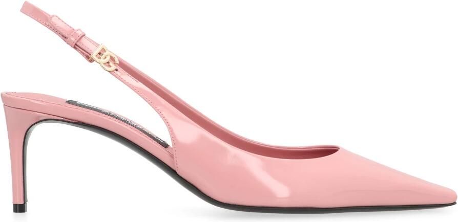Dolce&Gabbana Hoge hakken Pink Leather Pointed Toe Slingback Heels in roze - Foto 3