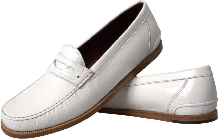 Dolce & Gabbana Witte Leren Instaploafers Schoenen - Foto 2