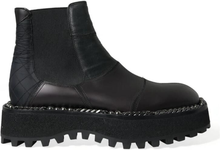 Dolce & Gabbana Elegante Zwarte Chelsea Laarzen Slip-on Black
