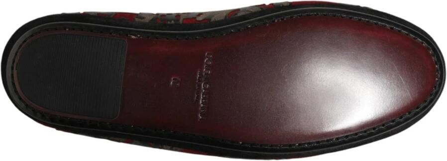 Dolce & Gabbana Slippers Jacquard Leren Slip-On Loafer - Foto 3