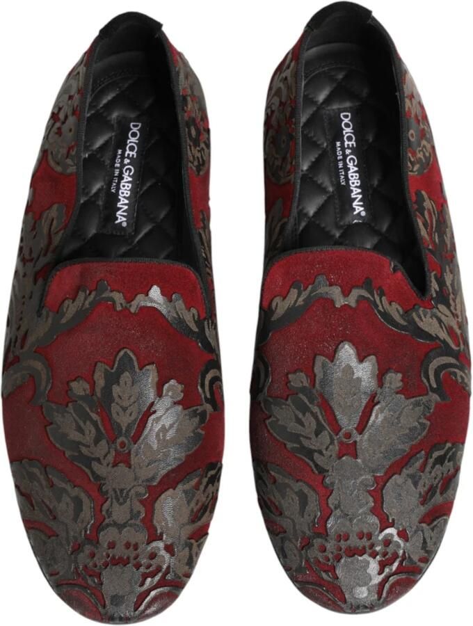 Dolce & Gabbana Slippers Jacquard Leren Slip-On Loafer - Foto 2