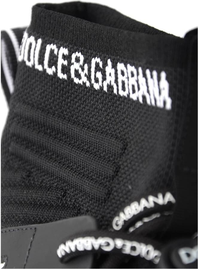 Dolce & Gabbana Zwarte HighTop Sok Sneakers Sorrento Model