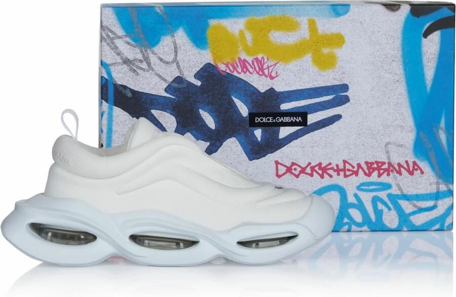 Dolce & Gabbana Witte Stof Lage Top Sneakers White Dames