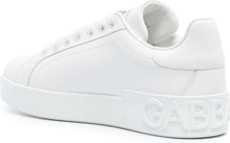 Dolce & Gabbana Witte Leren Sneakers met Ingegraveerd Logo White Dames - Foto 3