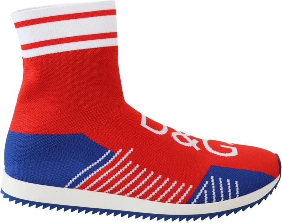 Dolce & Gabbana Blauw Rood Sorrento Logo Sneakers Sokken Schoenen Multicolor Heren - Foto 2