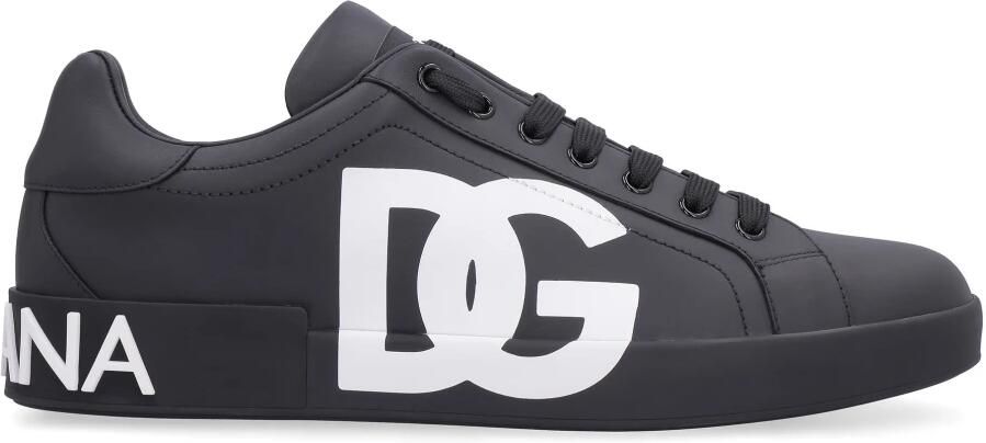 Dolce & Gabbana Zwarte Sneakers Ronde Neus Logo Print Black Heren - Foto 3