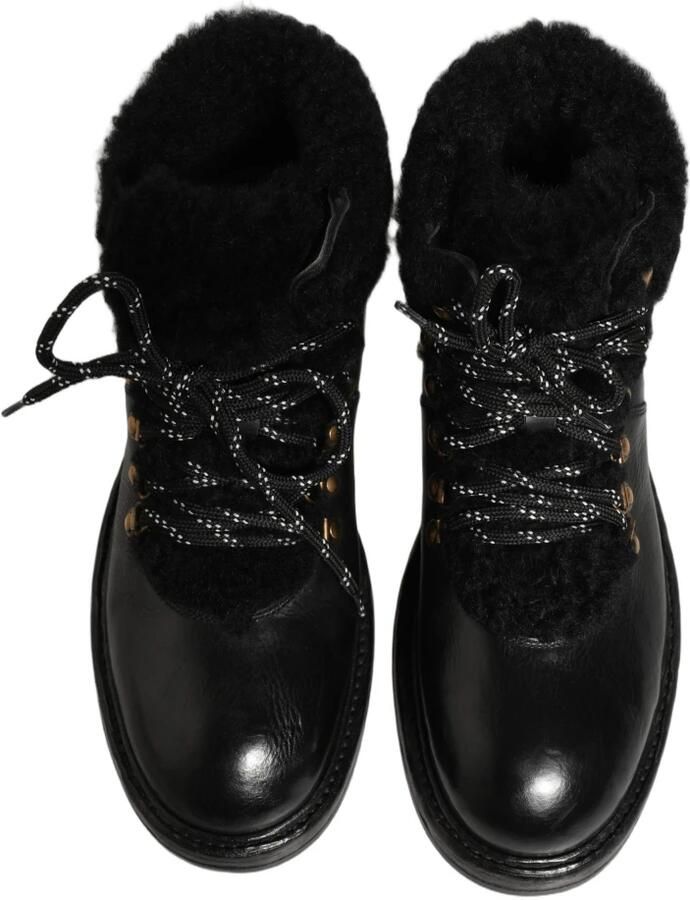 Dolce & Gabbana Stijlvolle Kalfsleer Wol Laarzen Rubber Zool Black Heren - Foto 3