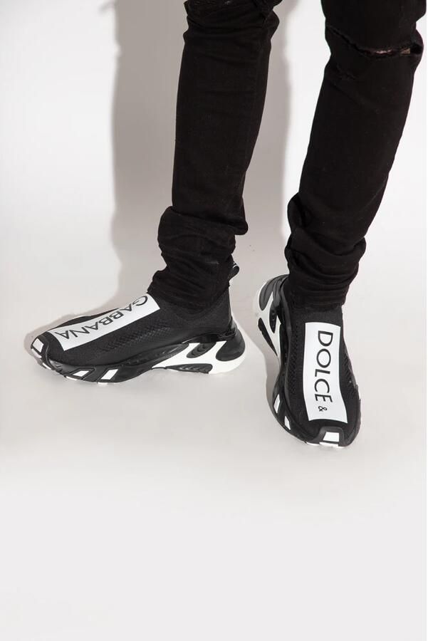 Dolce & Gabbana Monochrome Slip-On Mesh Sneakers Black Heren - Foto 2