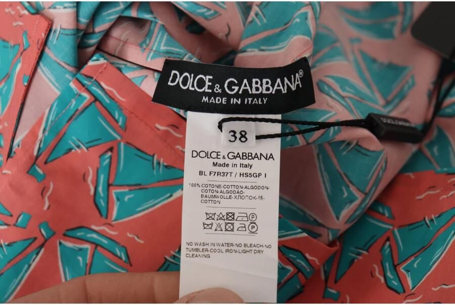 Dolce & Gabbana Stijlvol roze katoenen top met zeilbootprint - Foto 2