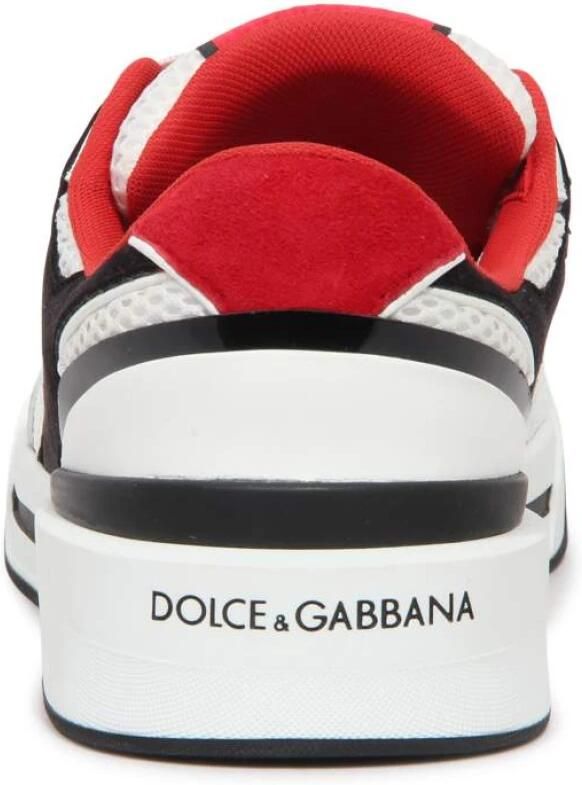 Dolce & Gabbana Witte Mesh Sneakers met Suède Inzetstukken Multicolor Heren