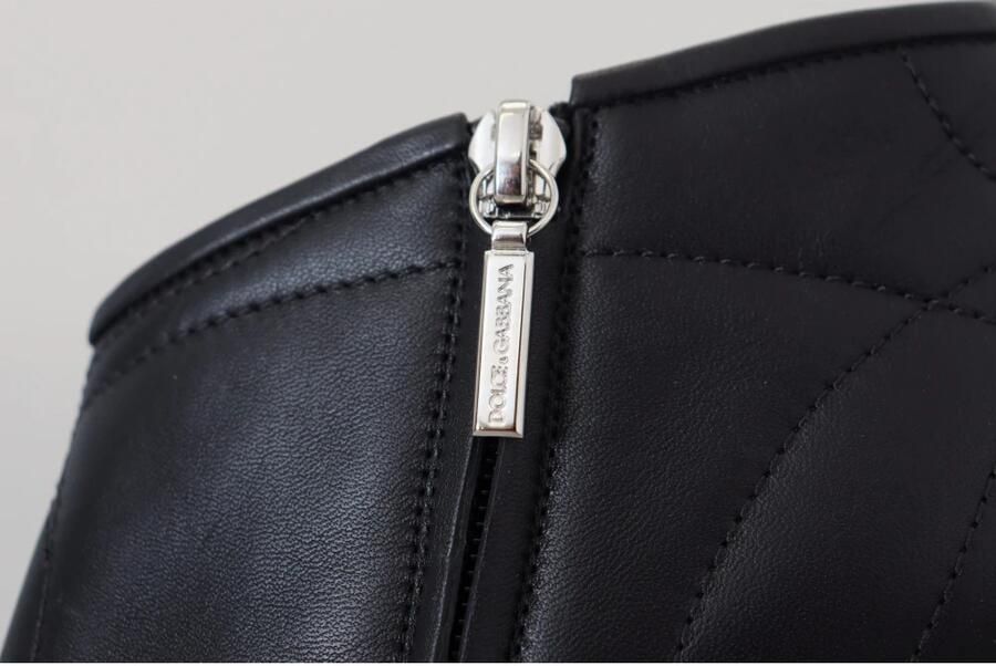 Dolce & Gabbana Zwarte Devotion Gewatteerde Gespte Enkellaarzen Schoenen - Foto 2